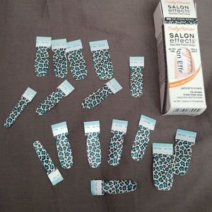 Sally Hansen blue cheetah print nail design